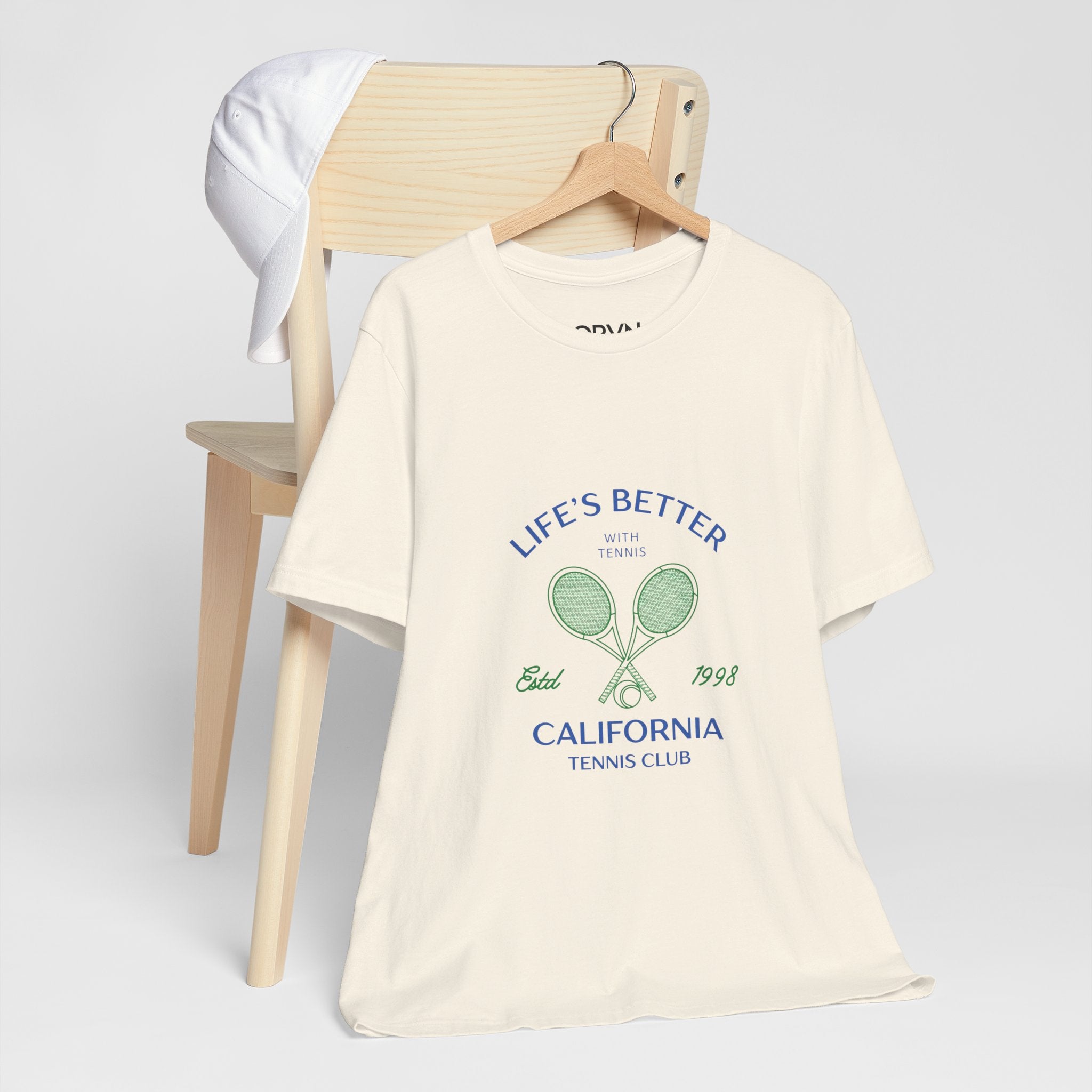 California Tennis Club Tee, "Life's Better" Vintage Tennis Graphic T-Shirt