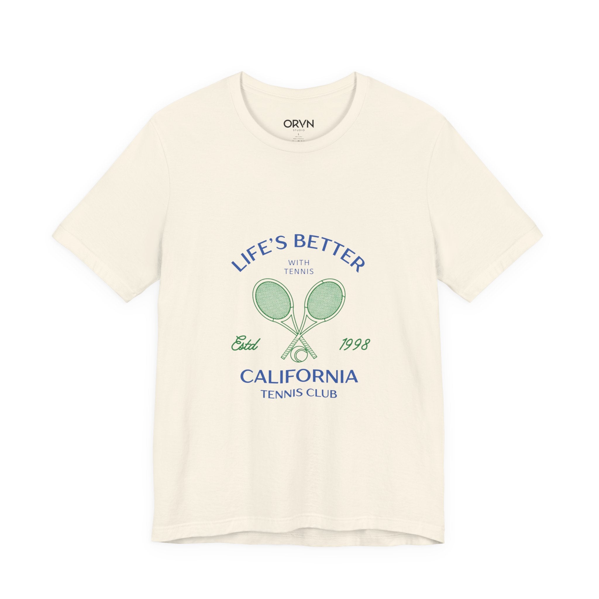 California Tennis Club Tee, "Life's Better" Vintage Tennis Graphic T-Shirt