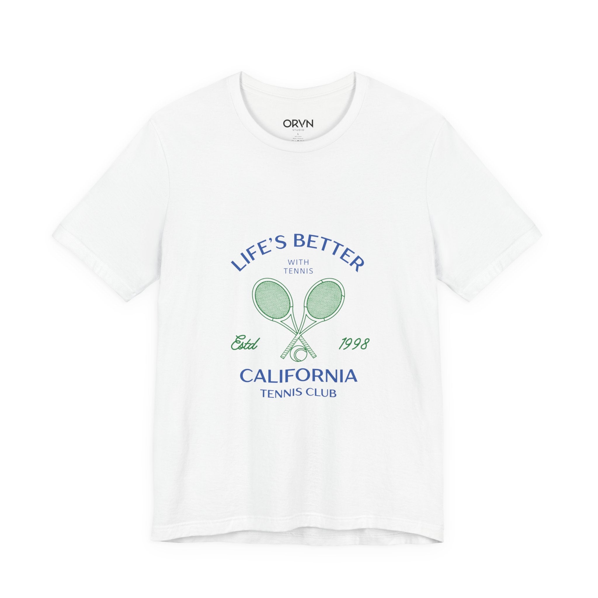 California Tennis Club Tee, "Life's Better" Vintage Tennis Graphic T-Shirt