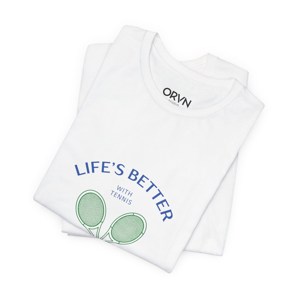 California Tennis Club Tee, "Life's Better" Vintage Tennis Graphic T-Shirt