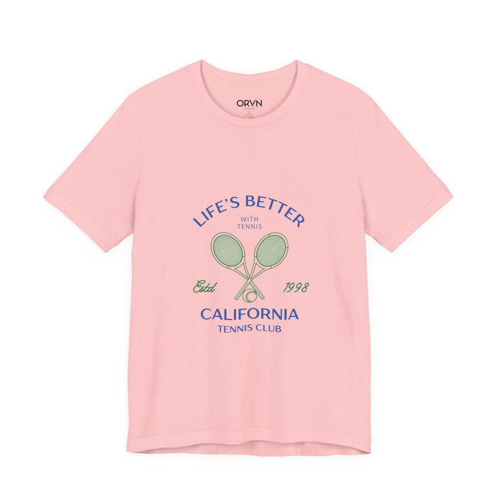 California Tennis Club Tee, "Life's Better" Vintage Tennis Graphic T-Shirt