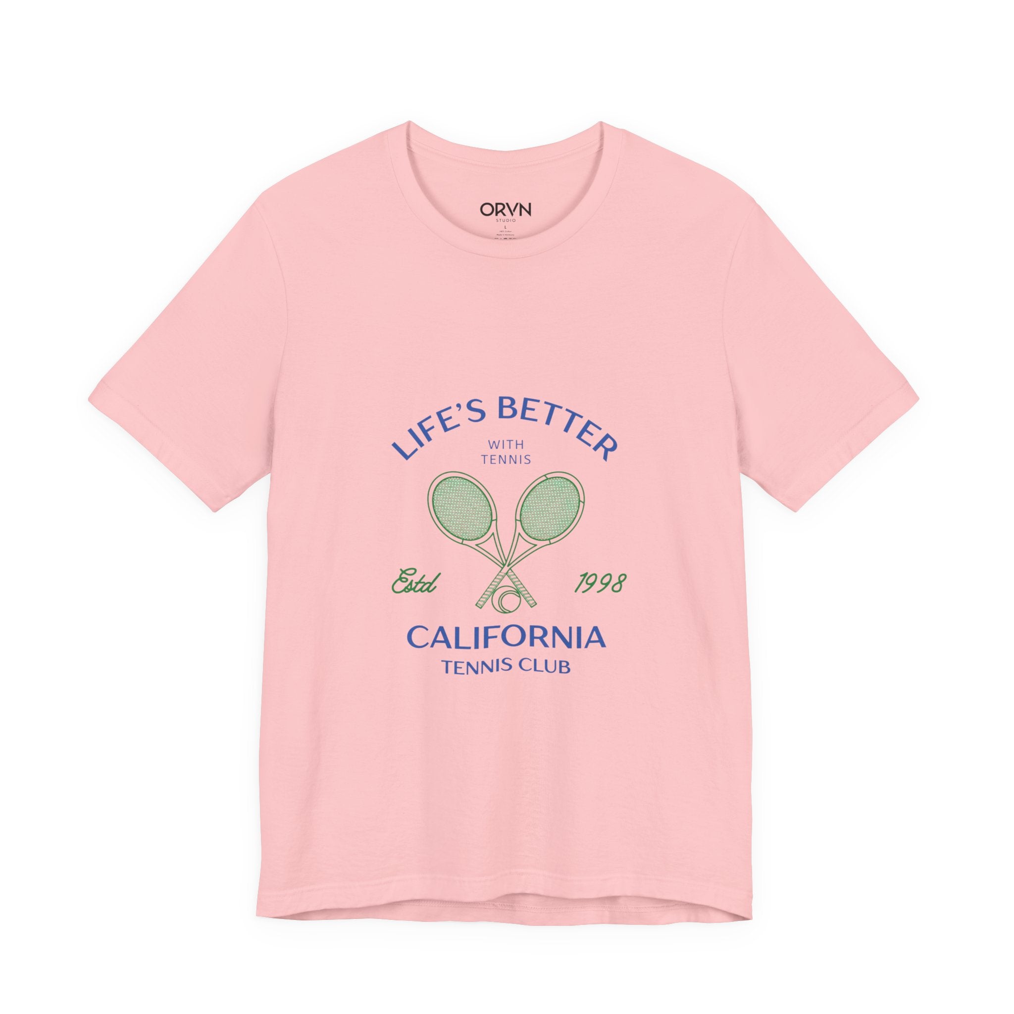 California Tennis Club Tee, "Life's Better" Vintage Tennis Graphic T-Shirt