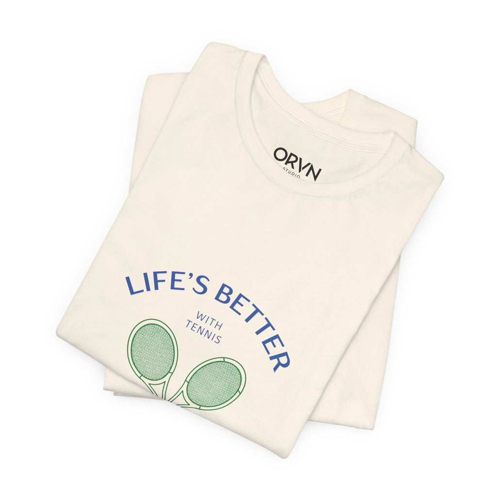 California Tennis Club Tee, "Life's Better" Vintage Tennis Graphic T-Shirt