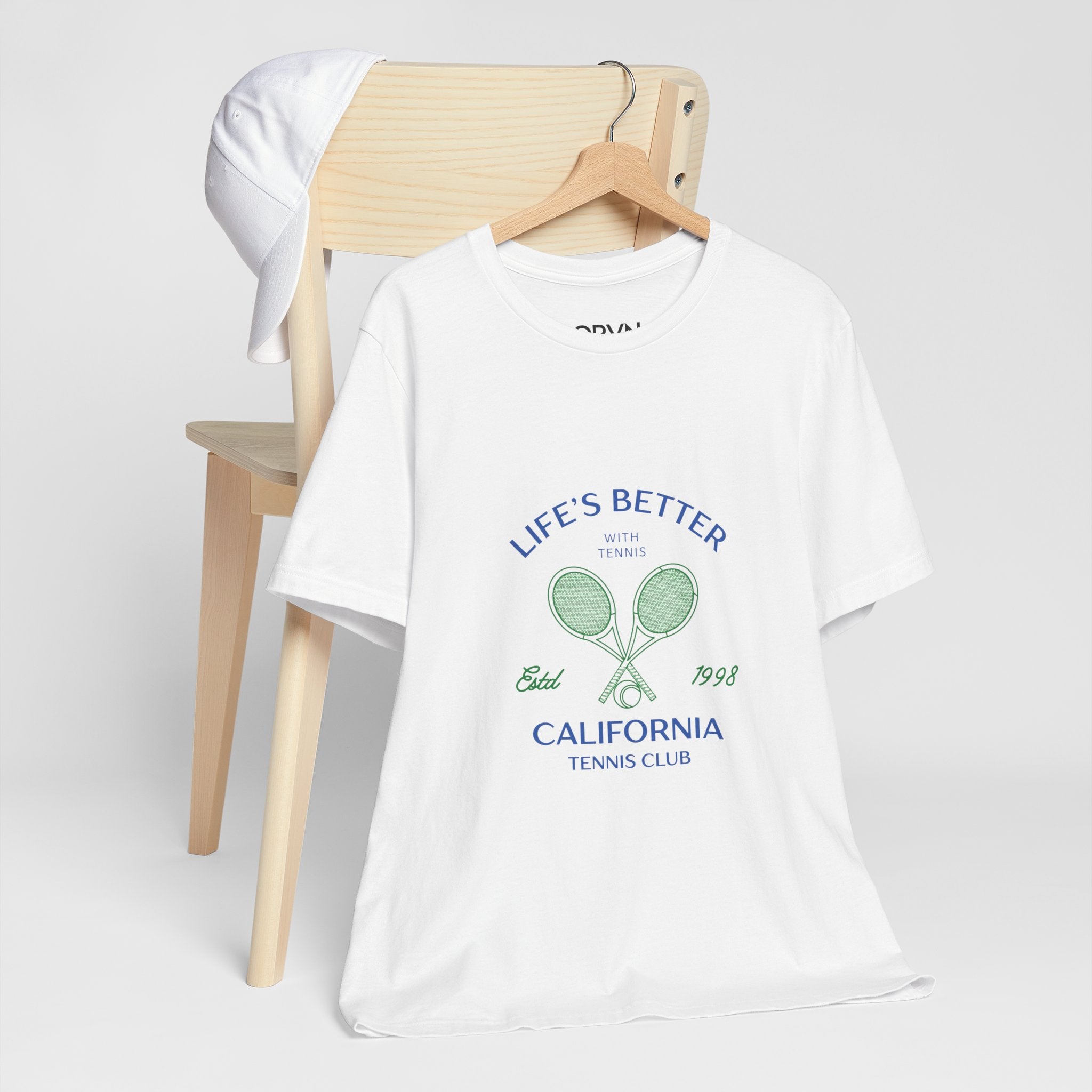 California Tennis Club Tee, "Life's Better" Vintage Tennis Graphic T-Shirt